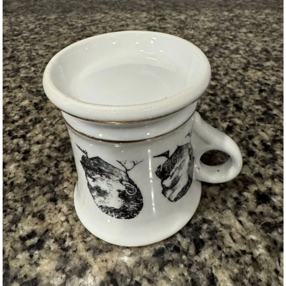 Antique Shaving Mug Vintage Mustache Cup Knobler Japan Barber Aesthetic